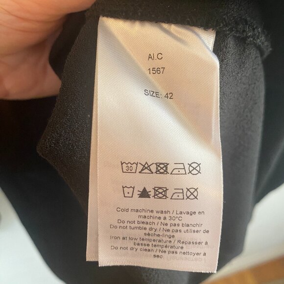 GANNI BLOUSE BLACK HEAVY CREPE BLOUSON SLEEVE TOP - Picture 6 of 8